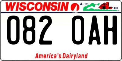 WI license plate 082OAH