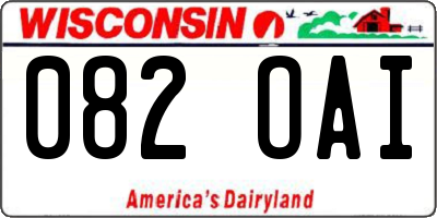 WI license plate 082OAI