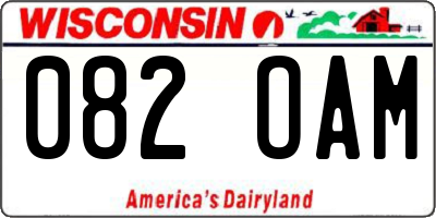 WI license plate 082OAM