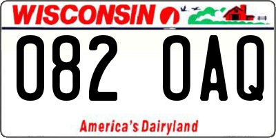 WI license plate 082OAQ