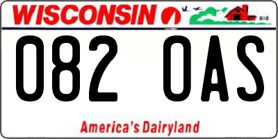 WI license plate 082OAS