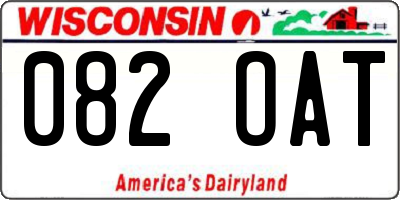 WI license plate 082OAT