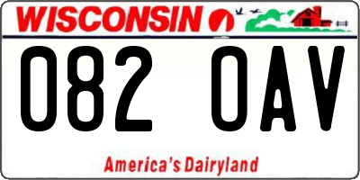 WI license plate 082OAV