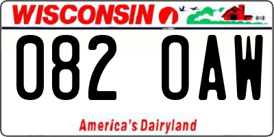 WI license plate 082OAW