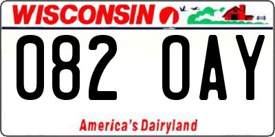 WI license plate 082OAY