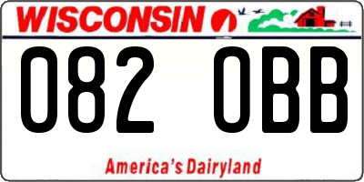 WI license plate 082OBB
