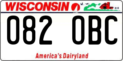WI license plate 082OBC