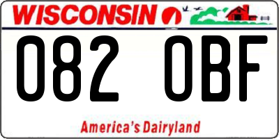 WI license plate 082OBF