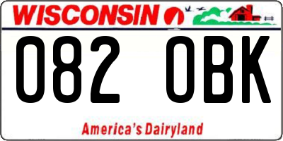 WI license plate 082OBK