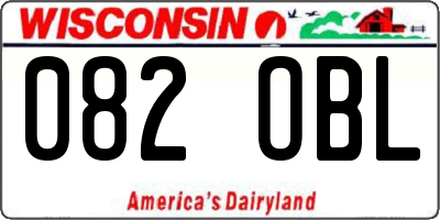WI license plate 082OBL