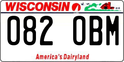 WI license plate 082OBM