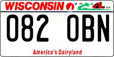 WI license plate 082OBN