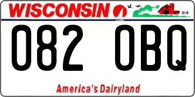 WI license plate 082OBQ