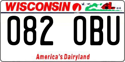 WI license plate 082OBU