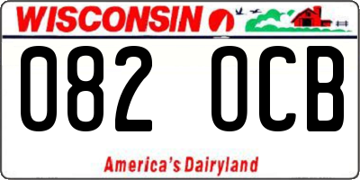 WI license plate 082OCB