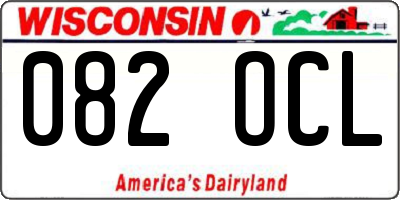 WI license plate 082OCL