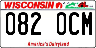 WI license plate 082OCM