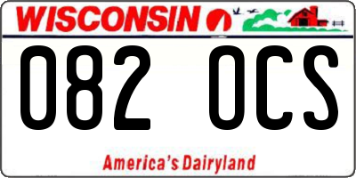 WI license plate 082OCS