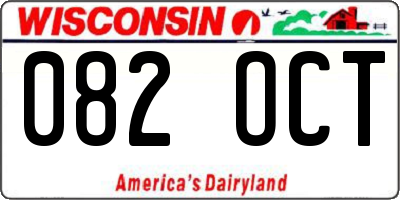 WI license plate 082OCT