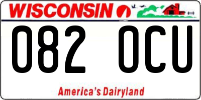 WI license plate 082OCU