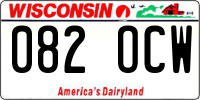 WI license plate 082OCW