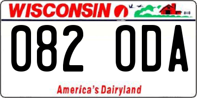 WI license plate 082ODA
