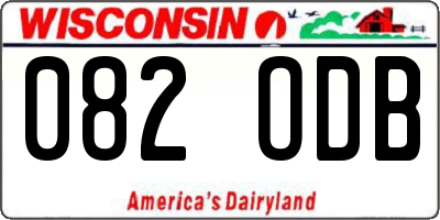 WI license plate 082ODB