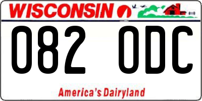 WI license plate 082ODC