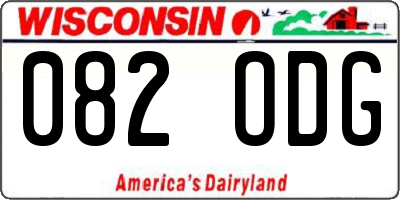 WI license plate 082ODG