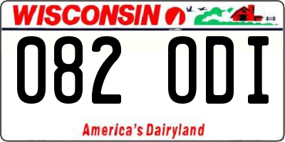 WI license plate 082ODI