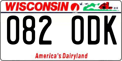 WI license plate 082ODK