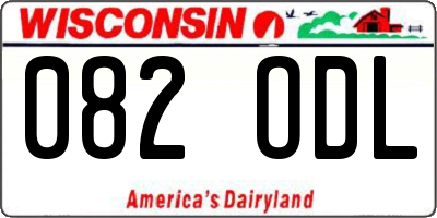WI license plate 082ODL