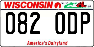 WI license plate 082ODP