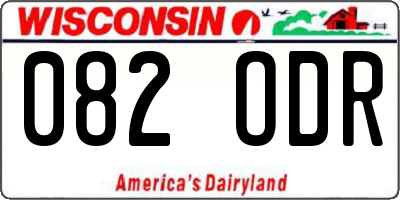 WI license plate 082ODR