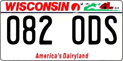 WI license plate 082ODS