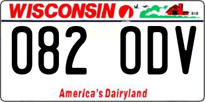 WI license plate 082ODV