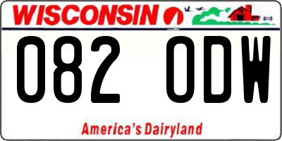 WI license plate 082ODW