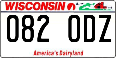 WI license plate 082ODZ