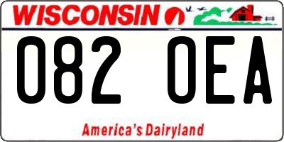 WI license plate 082OEA