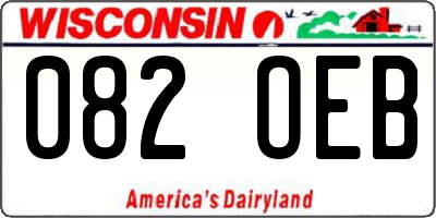 WI license plate 082OEB