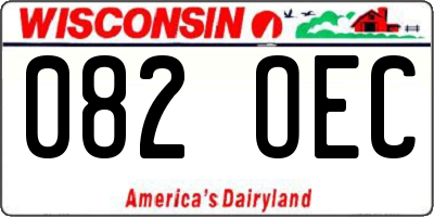WI license plate 082OEC
