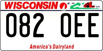 WI license plate 082OEE