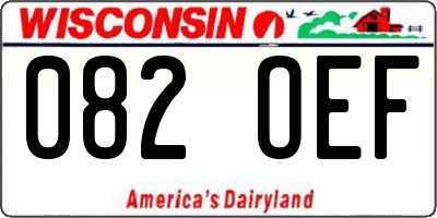 WI license plate 082OEF