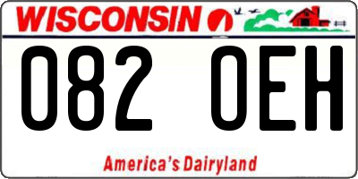 WI license plate 082OEH