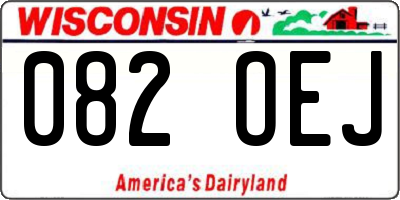 WI license plate 082OEJ