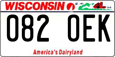 WI license plate 082OEK