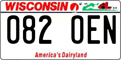 WI license plate 082OEN