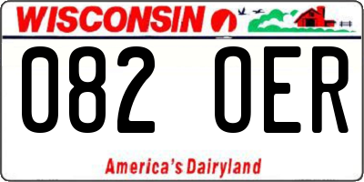 WI license plate 082OER
