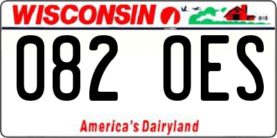 WI license plate 082OES