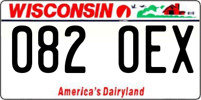 WI license plate 082OEX